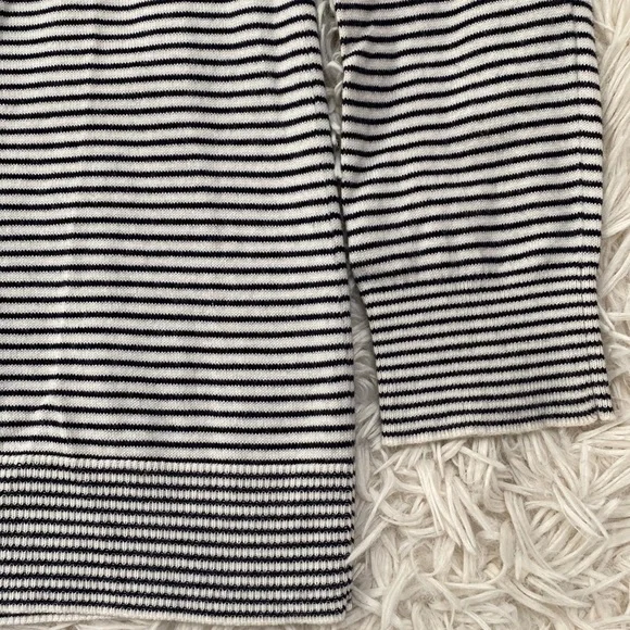 Loft Open Hooded Striped Cardigan 💗 White & Black - Picture 11 of 16